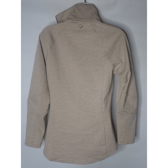 Prana Zip Neck Sweater top Women S Tan Gorpcore Casual Hike trail Outdoor Unique - Picture 5 of 9